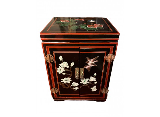 Unique Oriental Hand Crafted Black Lacquer Tianjin Cabinet (Never Used Was Kept In The Storage)  #33