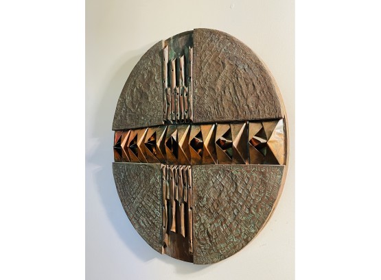 Mid-20th Century Designer Signed Monumental Brutalist Wall Hanging  Composed Copper 27.5' #2
