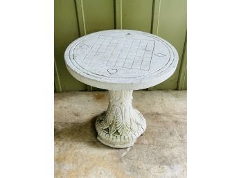 Vintage Concrete Round Checkerboard Table #108