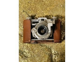Vintage Kodak 35 Camera W/original Leather Case (not Tested) #55