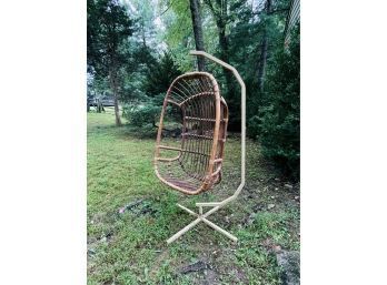 Mid Century 1970s Eggshaped Bamboo Hanging Chair #126
