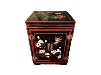 Unique Oriental Hand Crafted Black Lacquer Tianjin Cabinet (Never Used Was Kept In The Storage)  #33