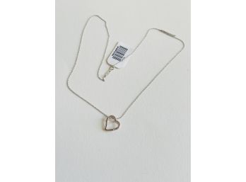 Designer 10K White Gold Heart Pendant Necklace  #15/1