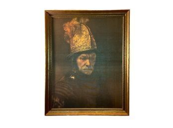 Rembrandt Man With The Golden Helmet Wall Art Painting Canvas Print In Vintage Frame 32' X 25.5   #3