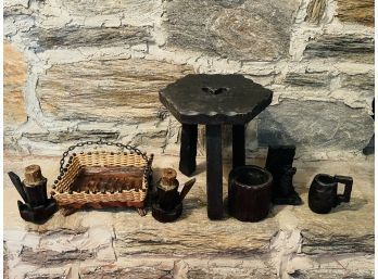 Brutalist Lobeco Spain Accessories: Small Chair,Basket With Metal Chain Handle,mugs,bookends,candleholders #50