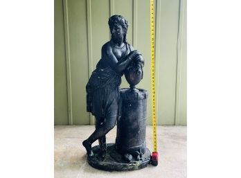 Late 19th Early 20th Century Large Concrete Statue Of Rebecca At The Well (very Heavy)  #112