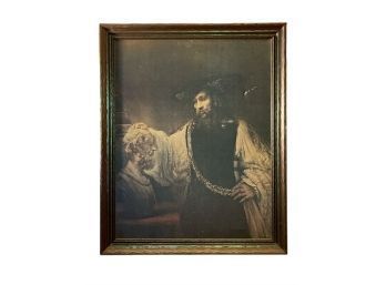 Rembrandt Aristotle Wall Art Painting Canvas Print In Vintage Frame 31.5' X 25.5'   #4