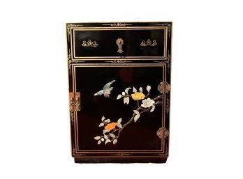 Unique Oriental Hand Crafted Black Lacquer Tianjin Cabinet (Never Used Was Kept In The Storage)  #34