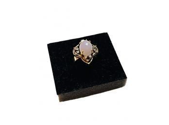 Lavender Jade Diamond Gold Ring 14k 585 8.94G Size 7  #146