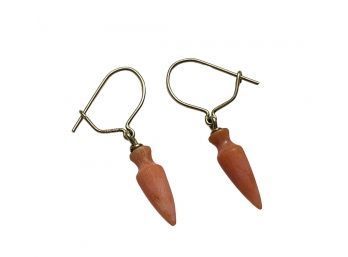 10K Gold Coral Earrings #121