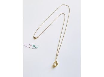 Vintage Elka 14K Pearl Pendant Necklace #144