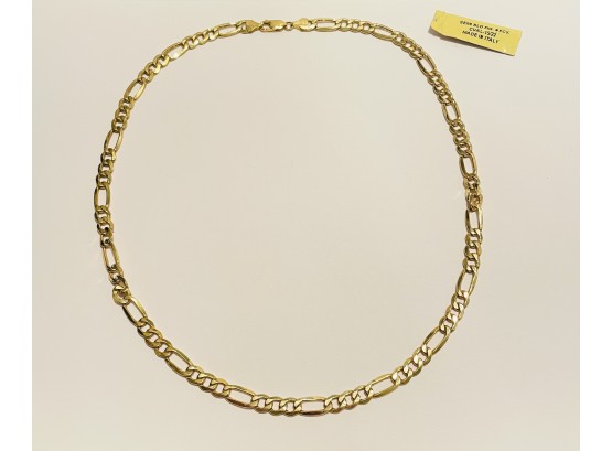 10K Yellow Gold Semi-Solid Figaro Chain Necklace 11GR, 22Inch #69