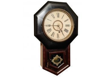 Ansonia School Clock With Key Made By The Ansonia Clock Company New York - Tested And Works Great #102