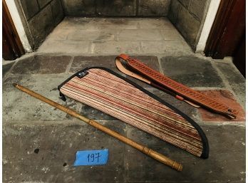 Competition Rifle Sling, Antique Rifle Cleaning Rod And Pistol Case #197
