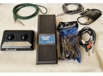 DeArmond Model 1602 Volume Pedal, Marshall Footswitch And Various Cables #136