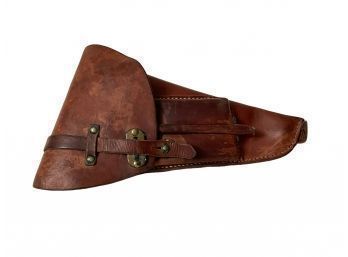 Vintage German WWII Brown Leather Holster #174