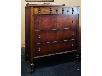 Antique Walnut 5 Drawre Highboy Dresser 48'H X 40'W X 20' #162