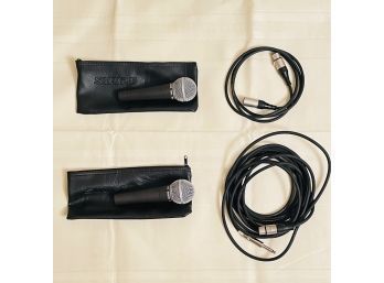 Lot Of 2 Shure SM58 Performance Dynamic Microphone And Cables #112