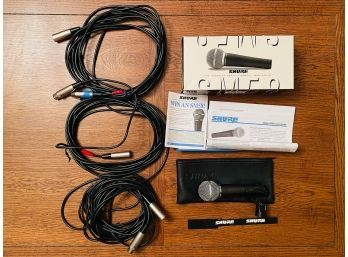Shure SM58 Dynamic Microphone With Bag And 3 Shure Microphone Cables #130