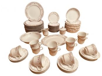 Wonderful Set Of Crescent Fine China Ranmaru Rose Point Dinnerware Were Kept In A Box Great Condition #2