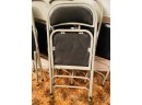 Lot Of 6 Metal W/leather Folding Chairs #68
