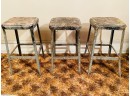 Vintage Industrial Metal Work Chair/Stools Set Of 5 #86