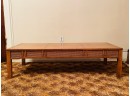 Beautiful Large Coffee Table With Rattan Accents #127