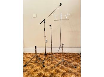 Lot Of Microphone And Music Stands #80
