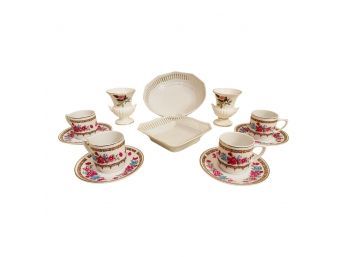 Small Wedgewood Bone China Pink Rose Vases, C. Art HK Cups & Saucers, Vintage Bavaria Porcelain Dishes #63