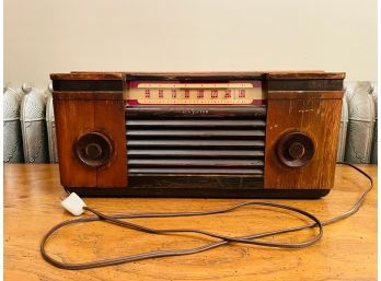 Retro Art Deco Solid Wood RCA Victor Radio (tested And Works)  #51