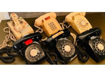 Collection Of Vintage Bell Western Rotary Desk Phones #178