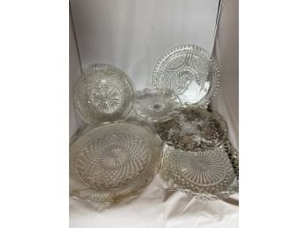 Mixed Lot Includes Crystal And Glass Dishes, Cake Dish And Bowl