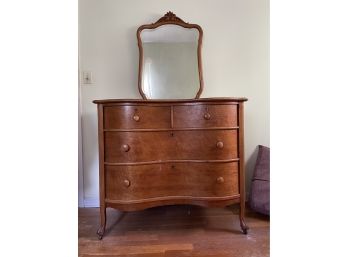 Antique Dresser Traditional Wood Chest Drawers W/mirror Hegel Furniture