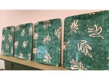 Vintage Green Decorative Trays Set Of 4   #29