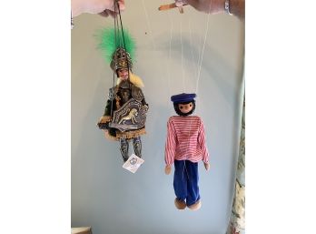 Lot Of Two Vintage Vintage Marionette Puppets