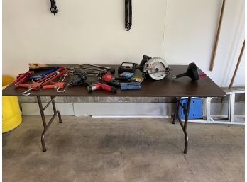 Various Tools And Folding Table