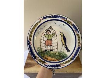 Rare Decorative Plate Hand Made And Hand Painted In Tuscany Italy