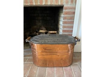 Copper Farmhouse Antique Fireplace Hearth Kindling Holder
