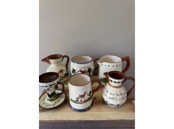 Vintage English Pottery Set Of 6
