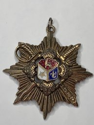 German Carnival (Fastnacht) Medallion With Crest And Crossed Swords, Bale To Wear On Necklace