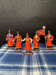 Set Of Five (5) Russian Cossack Painted Lead Figures