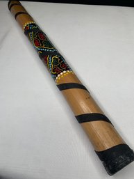 Hand Painted Rain Stick, Spiral Grip Strap Wrapped, 24 Inches Long