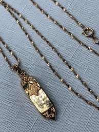 Gold Filled Necklace With Mezuzah Pendant, With Star Of David