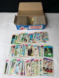 Box Full Of 1980s Baseball Cards, Vintage Sports Trading Cards