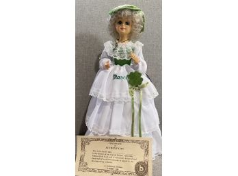 1986 VINTAGE BRINN'S COLLECTABLE EDITION MARCH Musical Calender MISS Made In Korea Music Box DOLL.