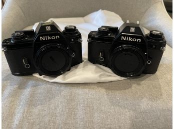 2 NIKON EM Series BODY Cameras