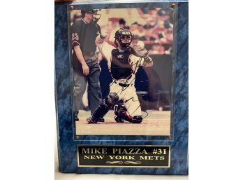 Signed MIKE PIAZZA #31 New York METS Plaque