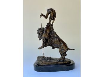 Frederic Remington 'Buffalo Horse' Bronze Sculpture