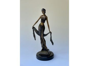 Bronze Lady Sculpture With Crop Top