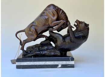 Bull & Bear Bronze Sculpture